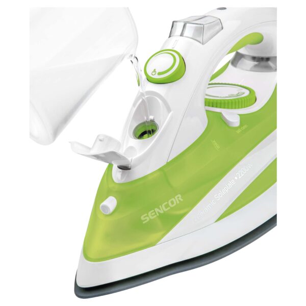 SENCOR Ferro da Stiro a Vapore Potenza 2200 Watt 380 ml colore Verde Piastra in Ceramica
