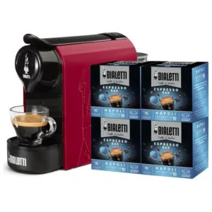 Bialetti Macchina Caffe 1200 w serbatoio 0.5 litri 20bar 64 Capsule di caffè incluse Nero rossa