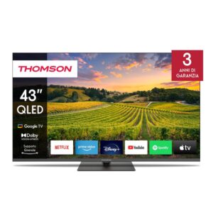 THOMSON QLED 43 SMART 43QG5C14 GOOGLE CENTRAL STAND GIREVOLE + CERT TIVUSAT