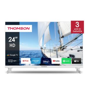 Thomson TV Led 24 HD 12V Smart Google White Cert TIVUSAT