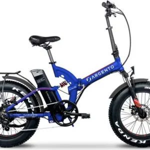 Argento Bici Elettrica Bicicletta Pieghevole blu con pedalata assistita