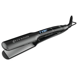 GAMA PIASTRA TITANIO X-WIDE CON TEMP. REG. 150°/230°C E AUTO SPEGNIMENTO